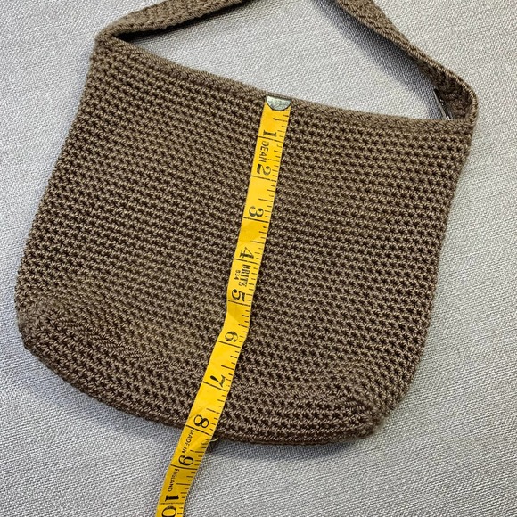 The Sak 90s Y2K Vintage Crochet Crossbody Bag Small Size Tan Brown - Picture 4 of 9
